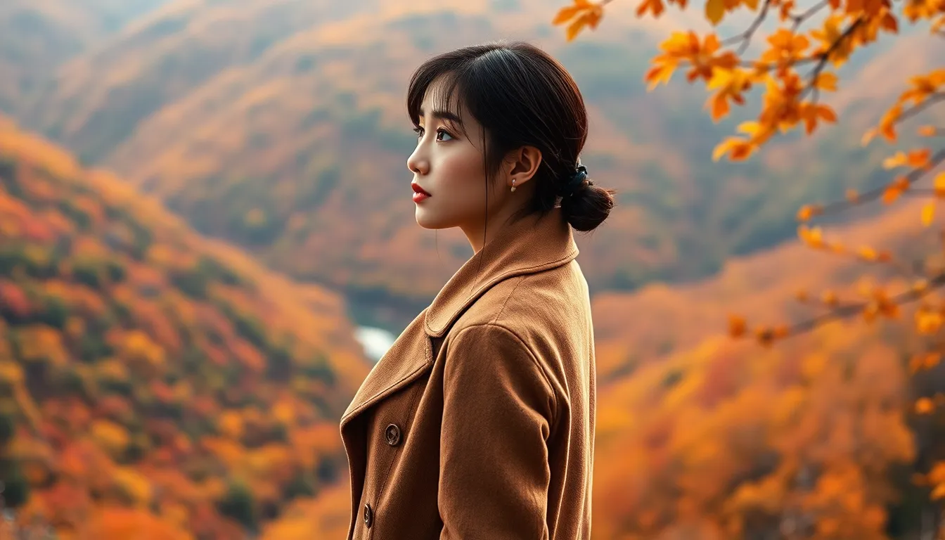 붉게 물든 단풍 숲