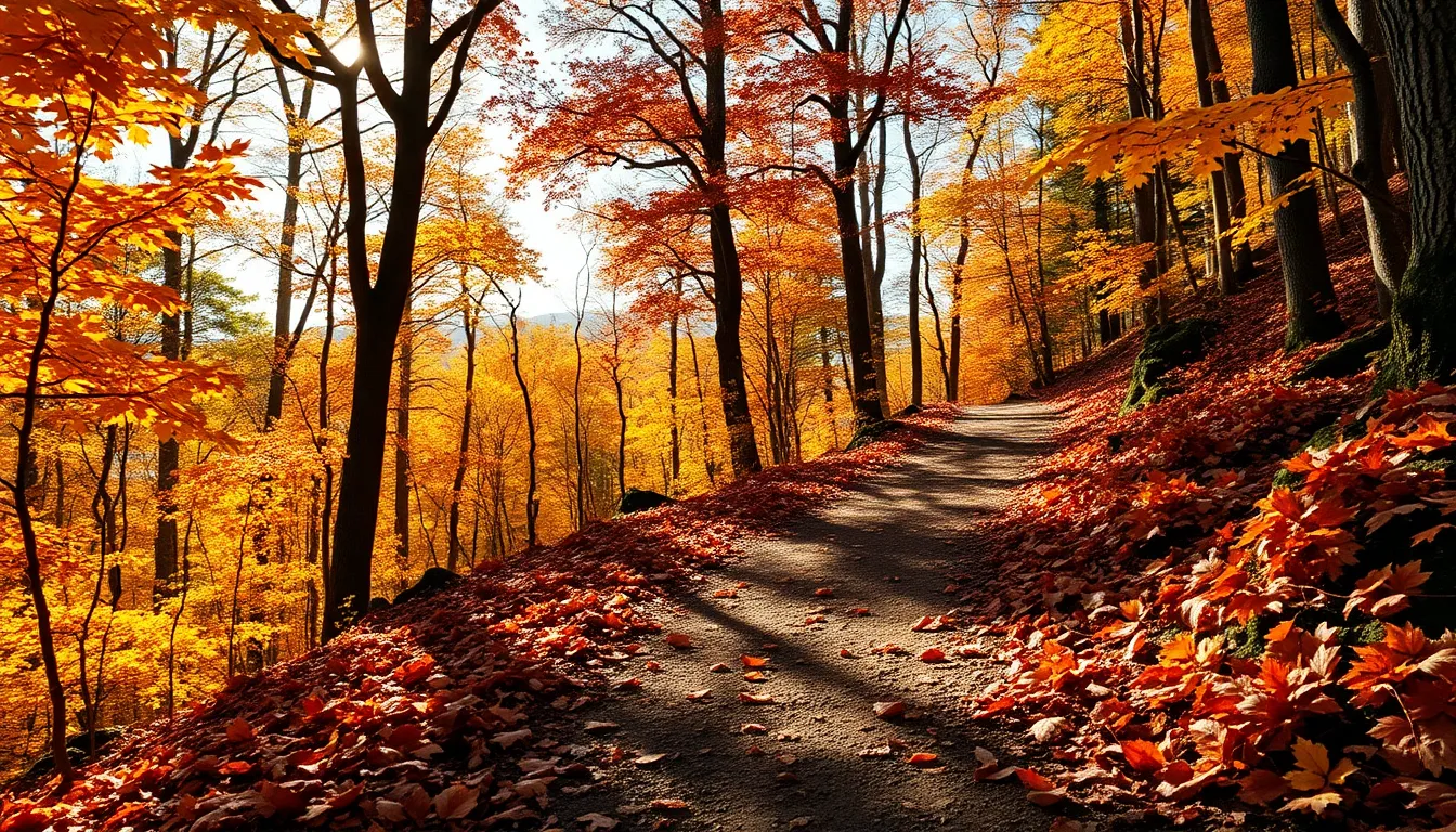 가을 단풍이 아름다운 산 풍경
