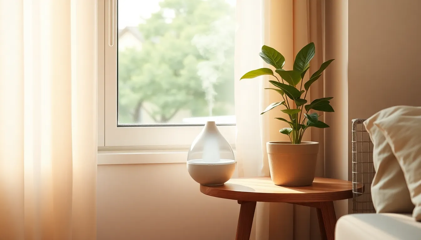 미니멀 디자인의 아로마 무드등 가습기