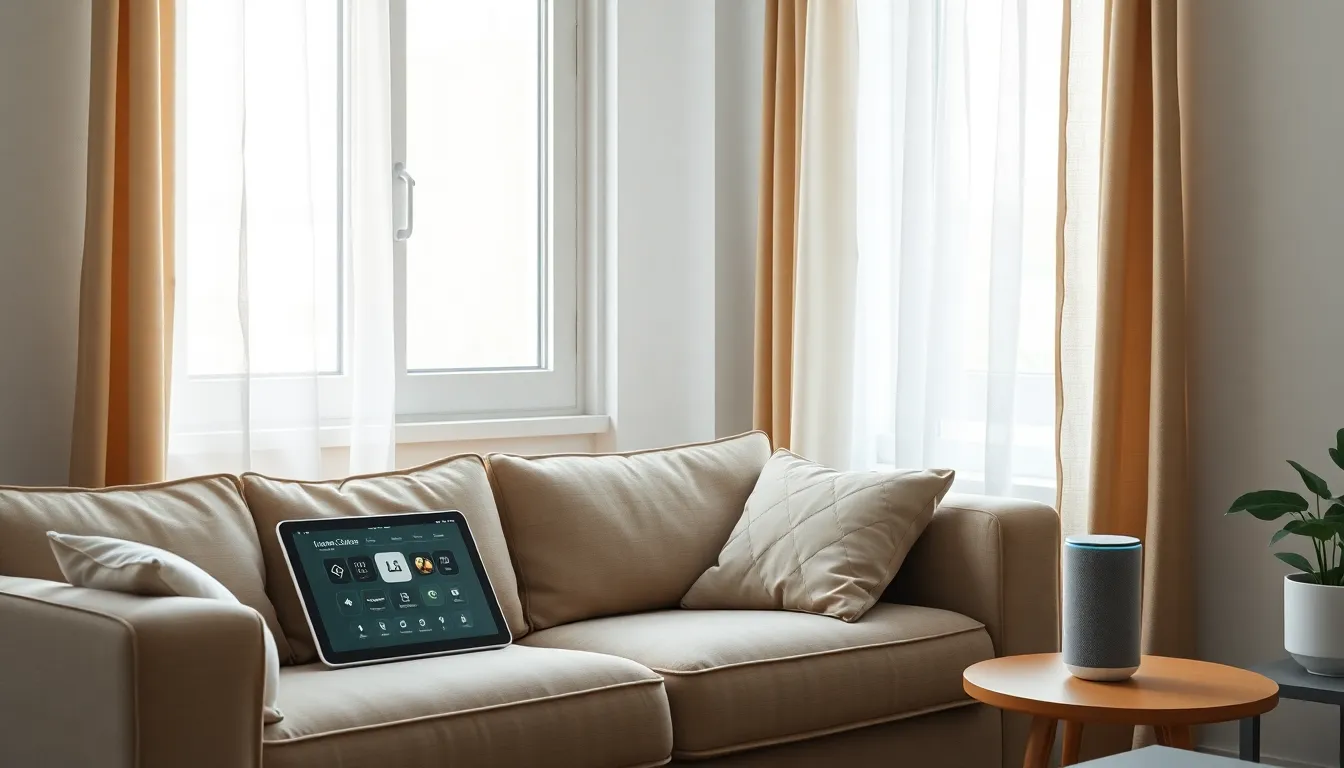 스마트 홈 시스템으로 연결된 집 안의 모습